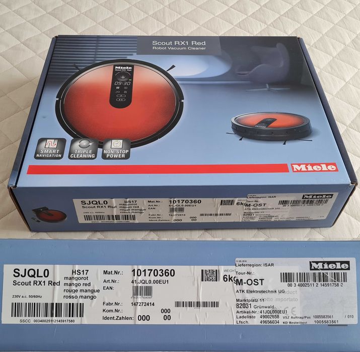 Miele Scout RX1 Red Робот прахосмукачка 150 кв.м 120 мин 60db комплект