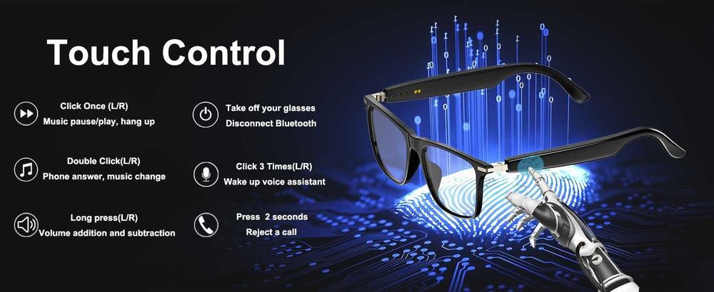 DTNO.1 DT W2 Smart AI Translation Glasses with Touch Controls