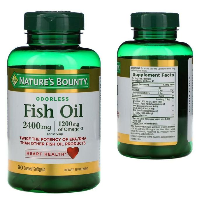 Рыбий жир 90 капсул Fish Oil от Natures bounty из Америки