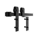 Kit hardware pentru uși duble glisante – Oțel carbon, șină de 244 cm