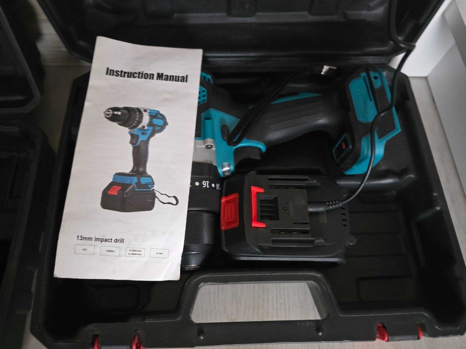 Мощна безжична ударна бормашина  21V с безчетков мотор предлагащ 3-в-1