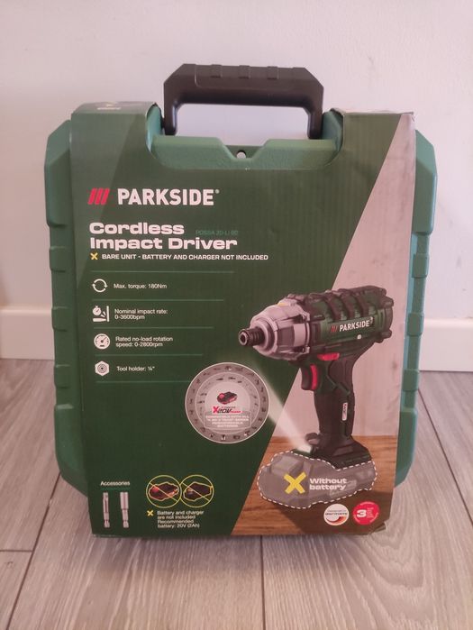 Bormasina cu impact de biti 180 Nm Parkside pe acumulator de 20 V