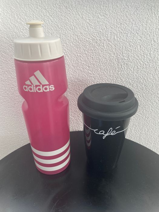 bidon apa Adidas, 500ml, roz si cana cafea negru, nou, 30lei/buc