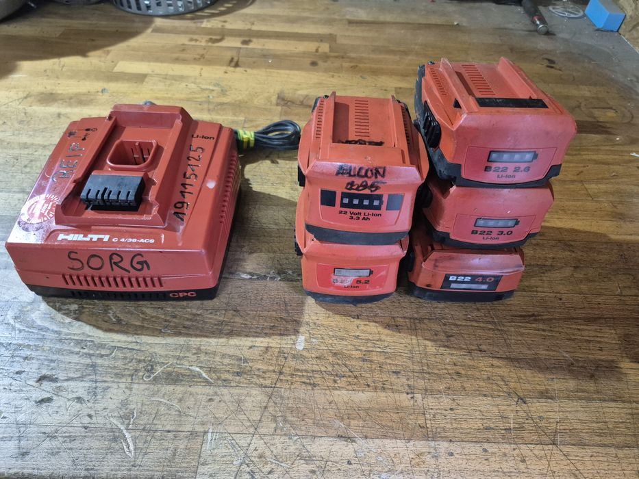 Baterie acumulator incarcator HILTI B 22  2,6 3 3,3 4 ah 5,2 ah