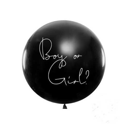 Balon latex negru gender reveal, Boy sau Girl