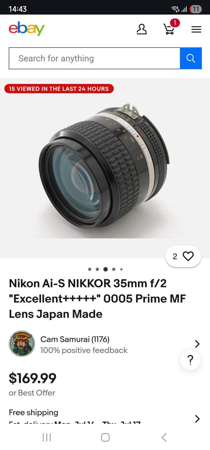 Kit ap film Nikon  F-301 + obiectiv Nikon Ai-S NIKKOR 35mm f/2 + blitz