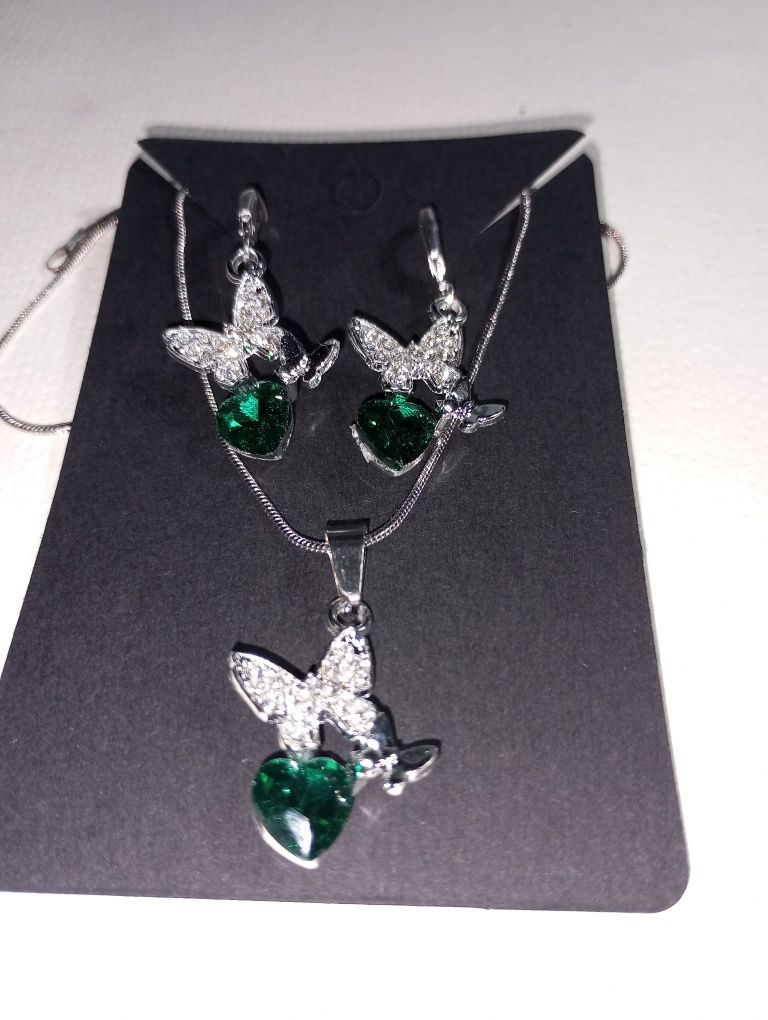 Set cercei și colier argint 925 cu zirconiu