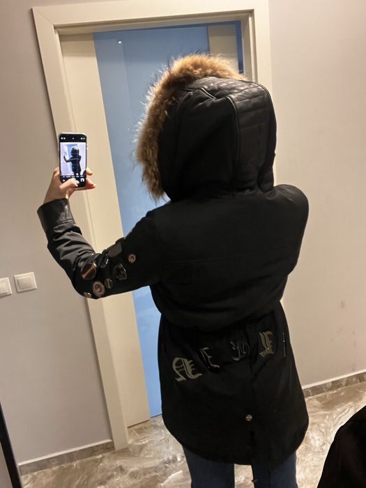 Дамски зимно яке с пухена качулка Philipp Plein