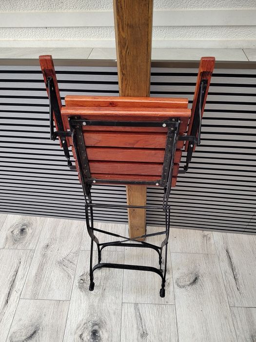 Scaune terasa lemn+ metal pliabil