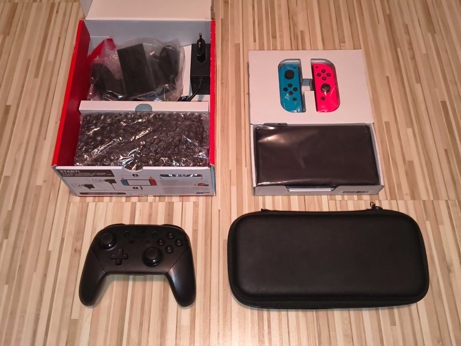 Nintendo Switch OLED modat full box card 256GB cu jocuri + bonus