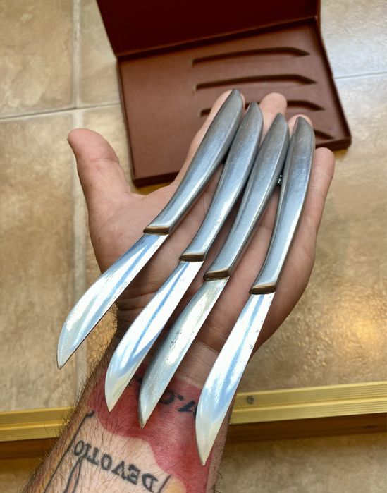 Set 4 cutite de steak Murphy forjate manual din anii 1930-1940