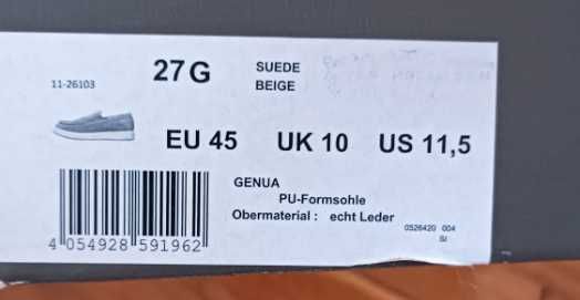 ARA Genua Beige 24, ниски обувки, тип "мокасини" с подвижна стелка