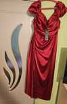 Rochie eleganta  rosu ferari din tafta de calitate