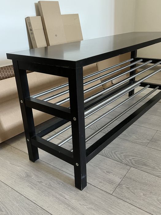 Bancă depozitare pantofi IKEA negru (108x34x50 cm)