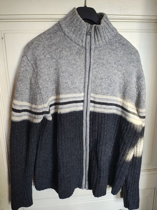 Pulover / cardigan cu fermoar 100% lână L