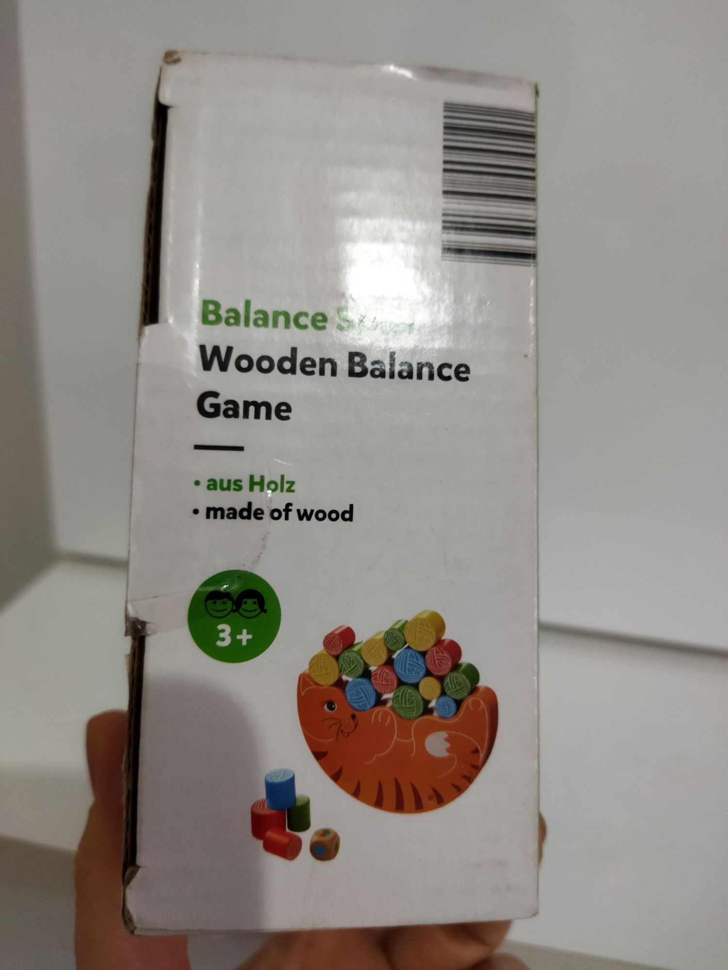 Jucărie echilibru din lemn Montessori pisica ghemuri