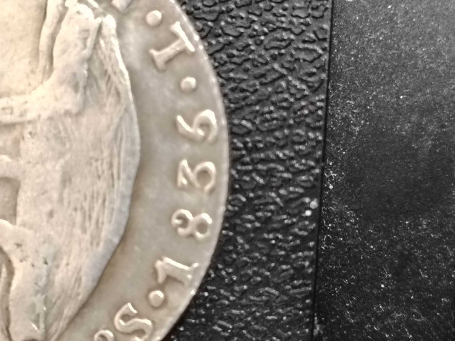 Монета редкая Боливия 1835 год ( LIBREFOR LA CONSTITUCION)