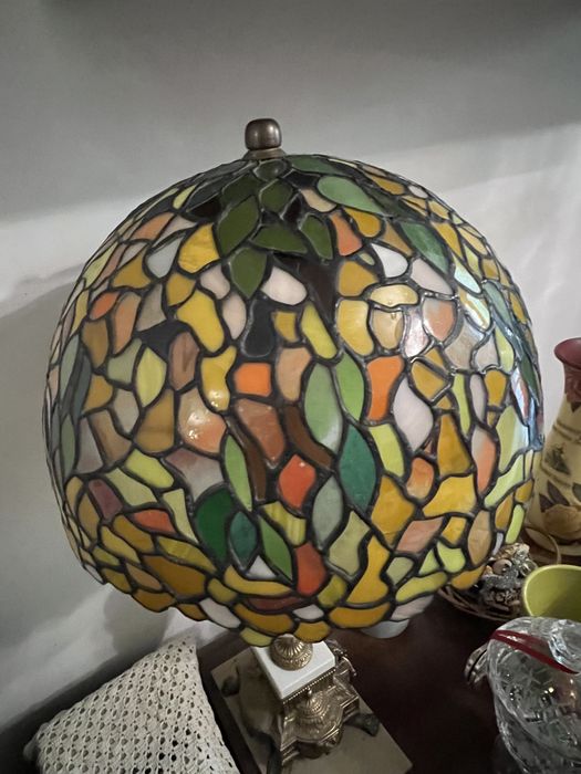 Lampadar de colectie cu vitralii si marmura de murano