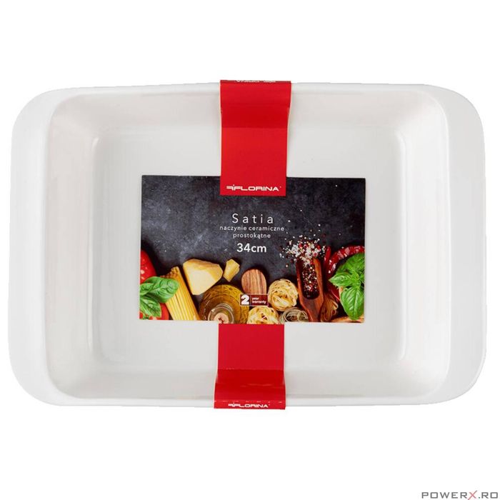 Vas termorezistent din ceramica dreptunghilar pentru cuptor, 34 x 23 x