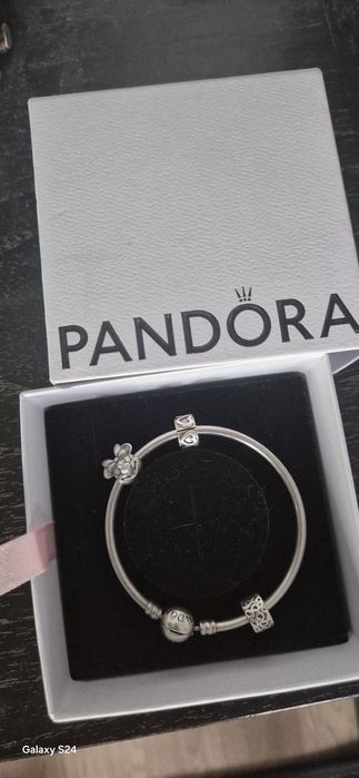 Bratara Pandora argint  cu 3 charmuri