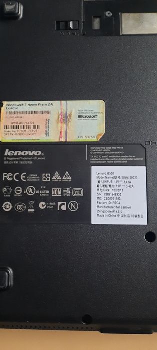Laptop Lenovo G 550