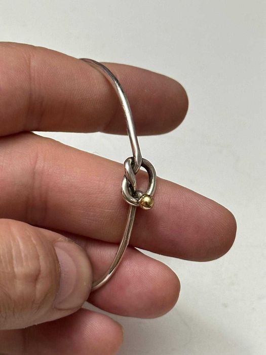 BRATATA ARGINT 925 + AUR 18K - TIFFANY - Hook&Eye Love Knot -Originala