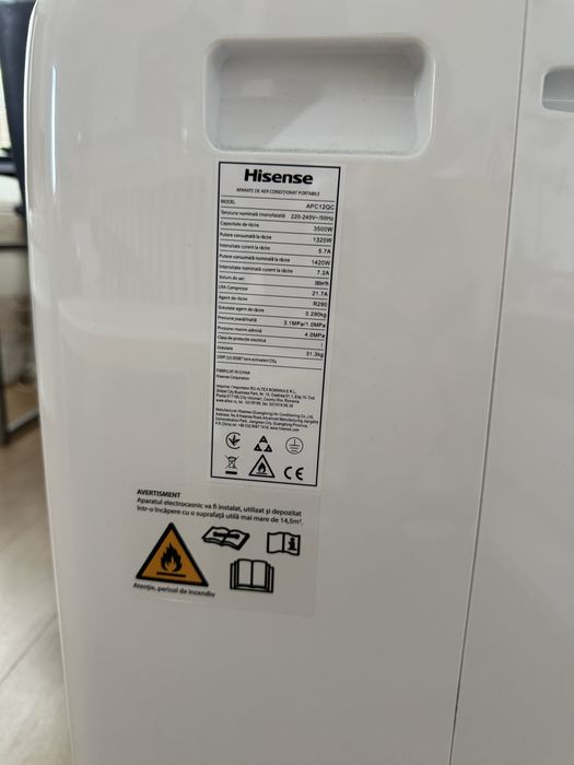 Aer conditionat portabil hisense 3500w