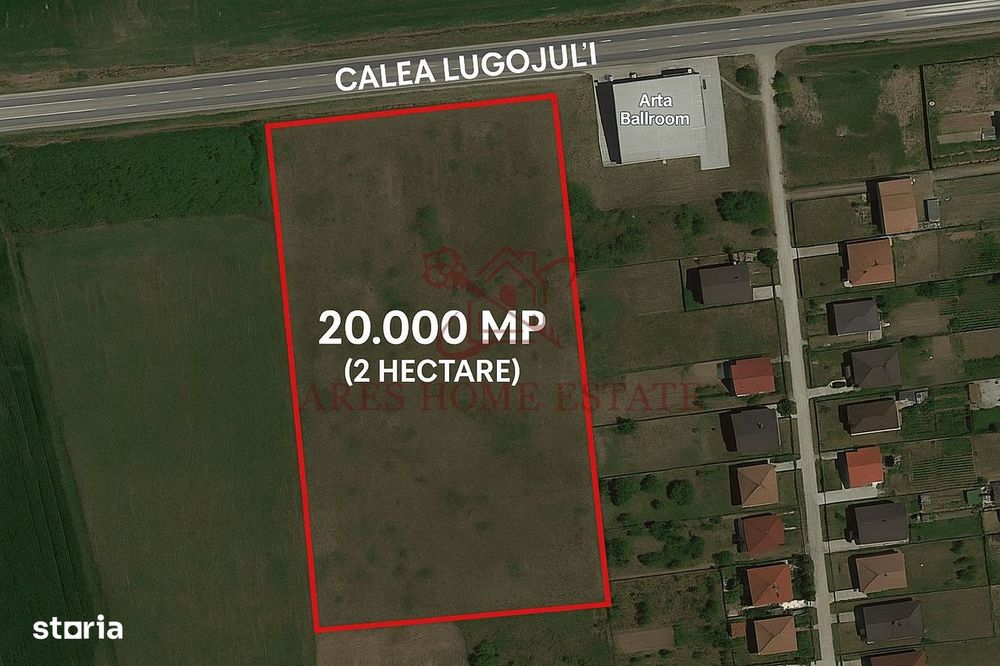 Teren 20.000 mp, 2 fronturi stradale – Calea Lugojului, langa Petrom.
