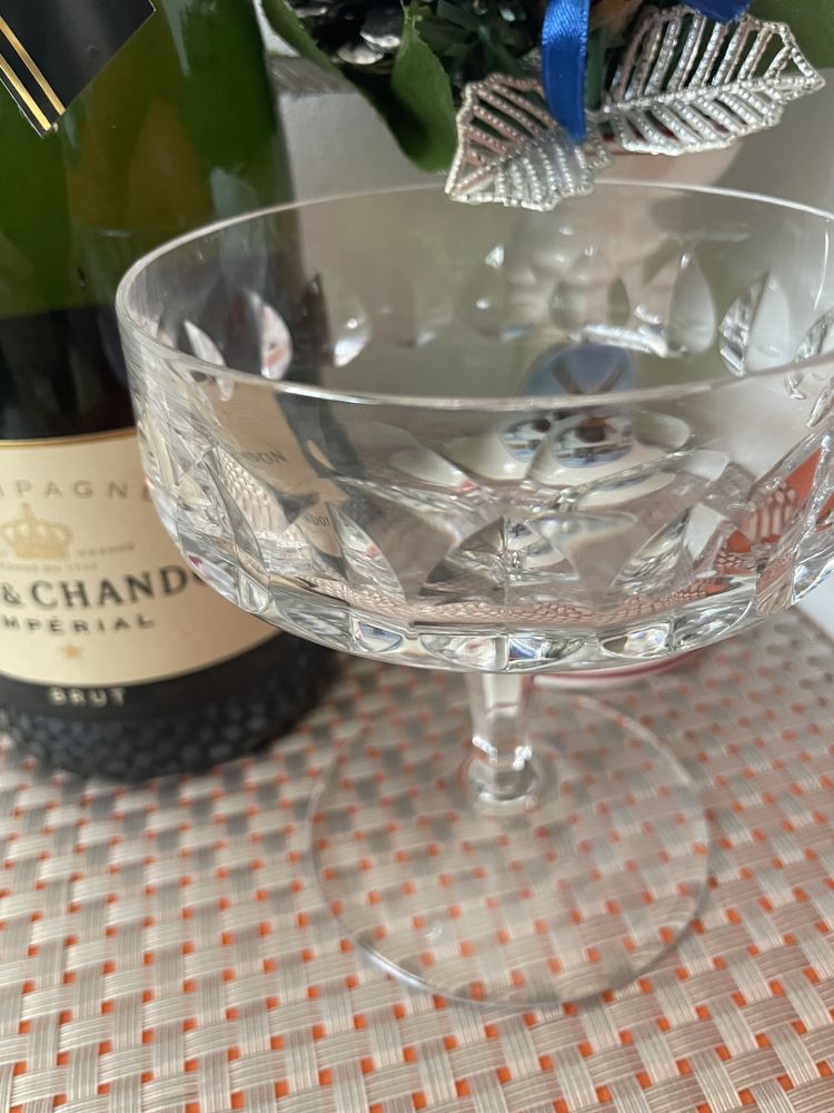 Set Pahare cristal șampanie/ desert vintage Anna Hutte impecabile