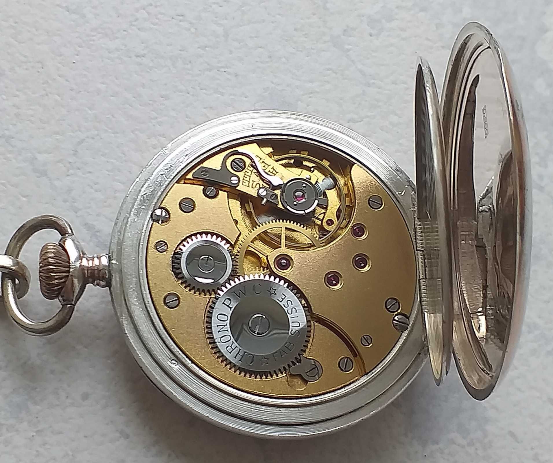 Ceas antic de buzunar din argint.Fabricat in Elvetia.