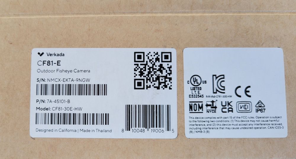 Cameră supraveghere Verkada CF81-E, sigilată