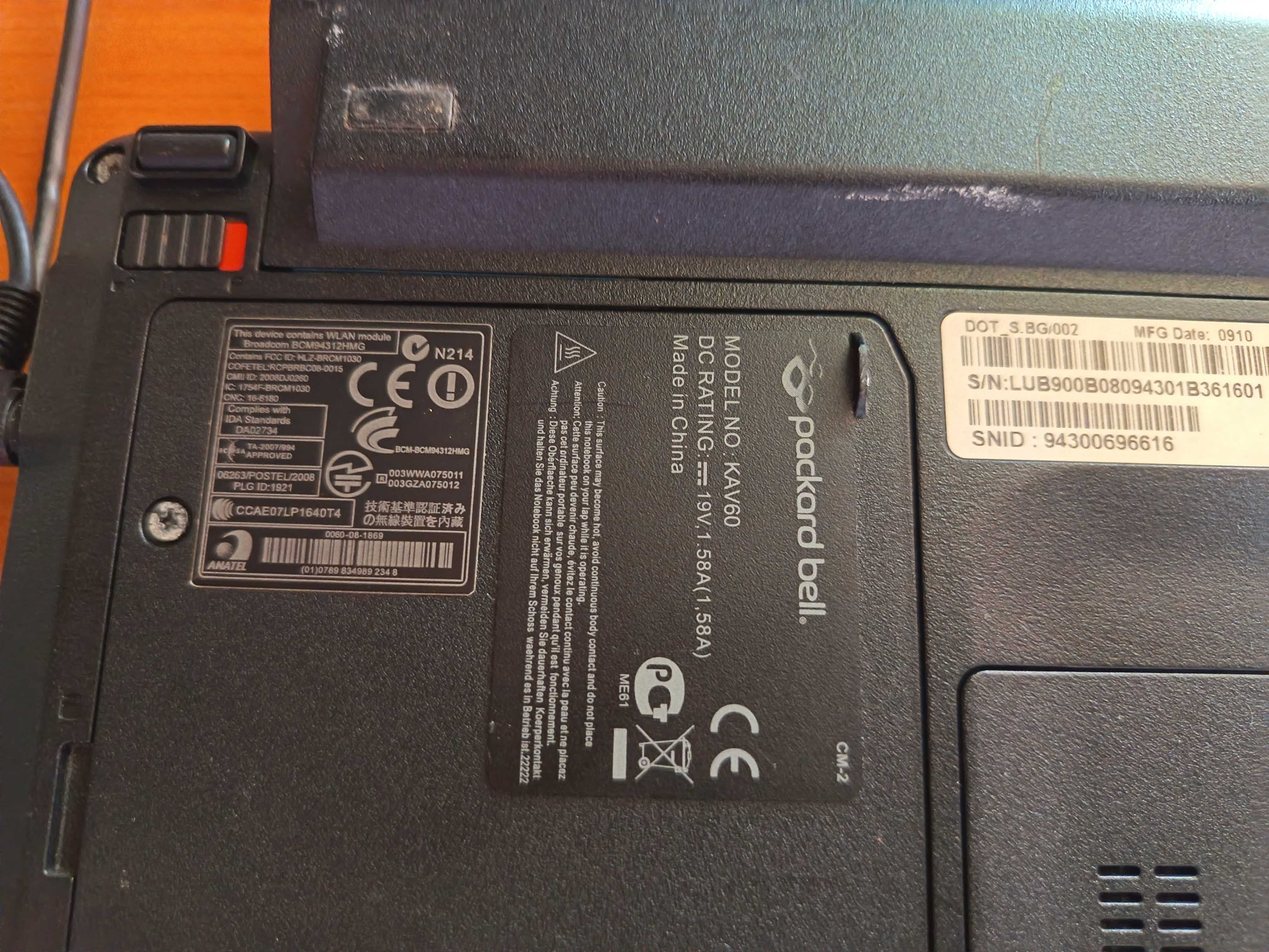 Лаптоп Packard bell KAV60