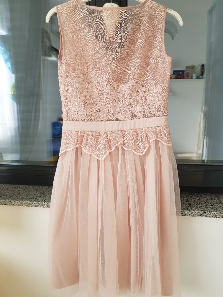 Rochie eleganta roz pudra