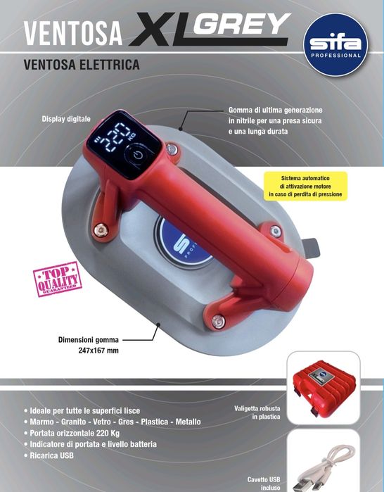 Ventuza profesionala Sifa XL cu baterie,220 kg forta