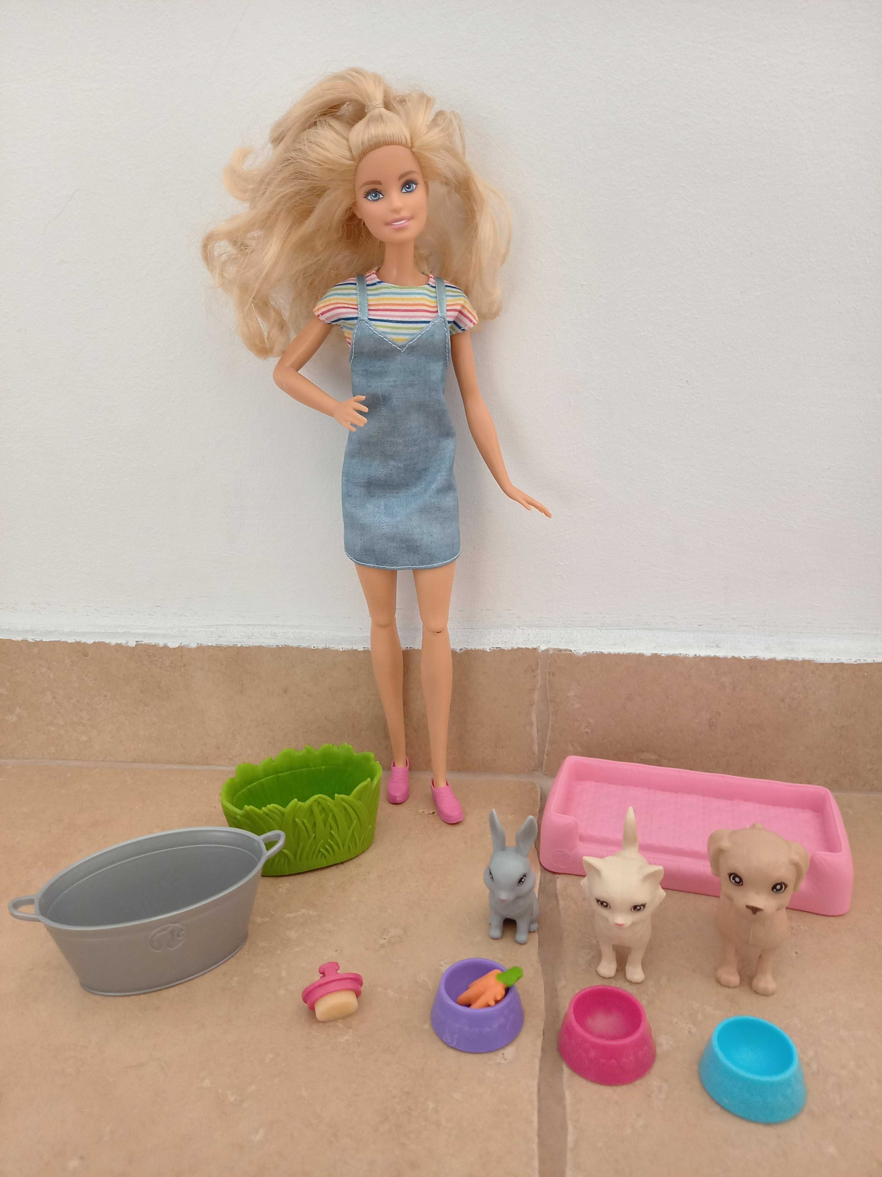 Seturi Barbie calatorie, cu catel, pizza, animale, bicicleta, delfin