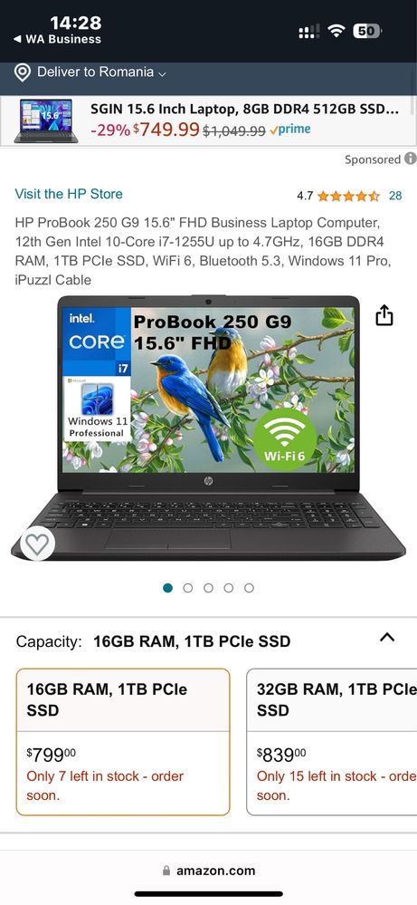 Mobile Zone Laptop Hp 250 G9 i7 1255u 16gb 1tb 15.6 wind 11 pro