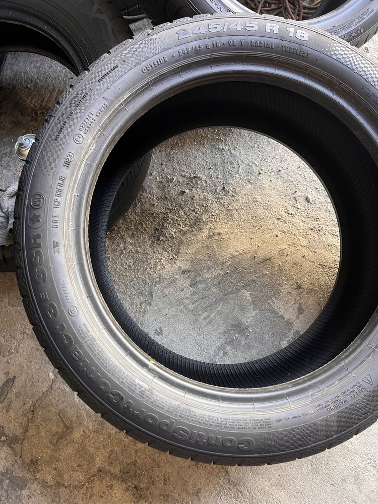 4 anvelope vara 245/45/18 , Continental , RunFlat , 5.5-6.4 mm