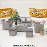Set mobilier gradina/terasa 2 fotolii canapea 2 taburete și masa NOU