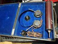 Stetoscop electric foarte vechi cu căști "galene" de 2000ohm, tehnic