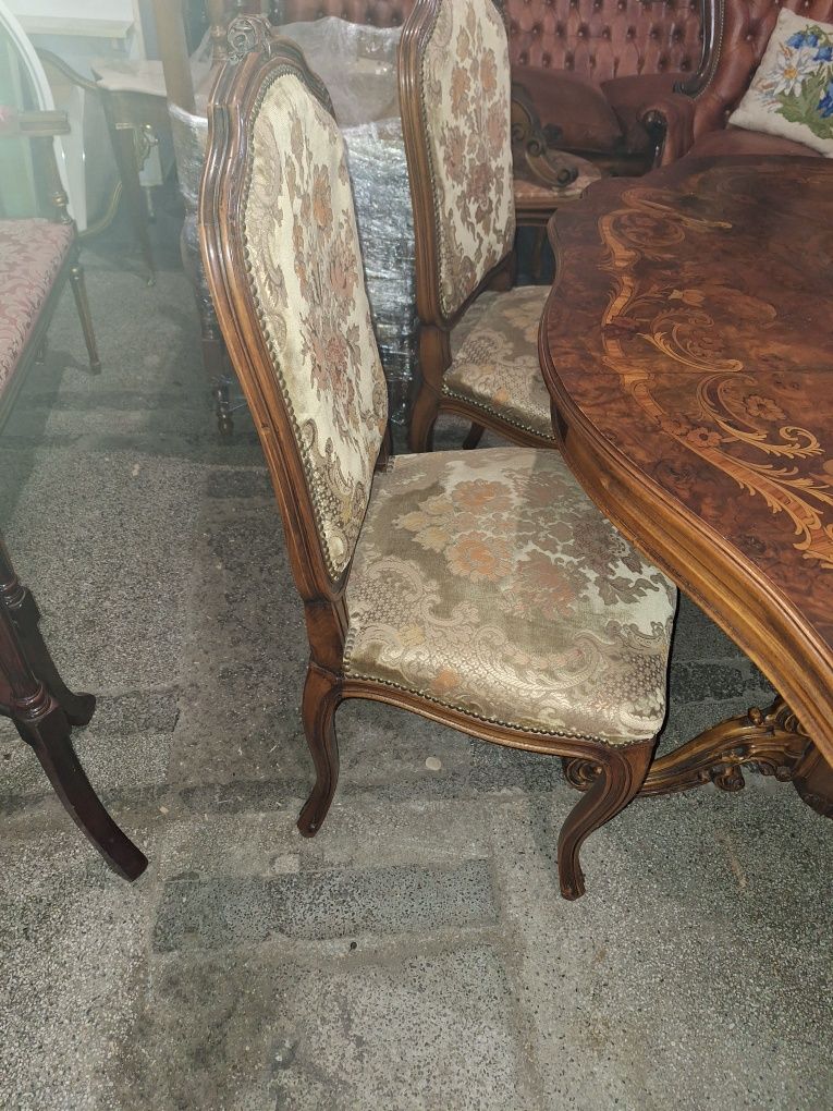 Бароков трапезен комплект, маса с четири стола