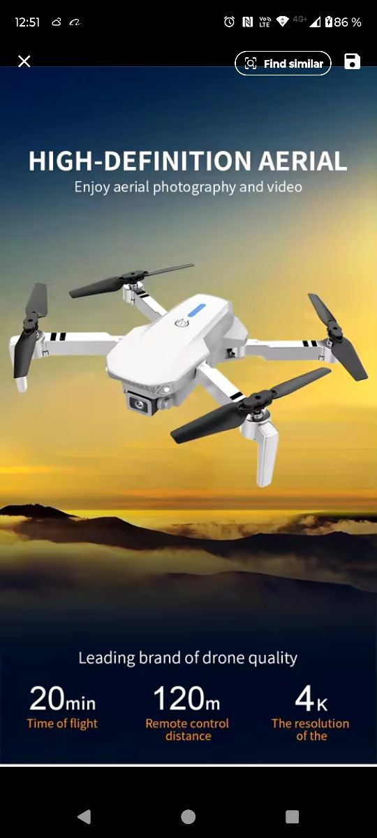 Drona 4k camera dubla pliabila giroscop