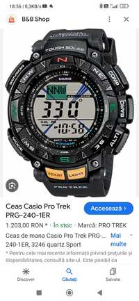 Vind 2 ceasuri CasioProtrek  Touch solar+1casio iluminator 200m !!
