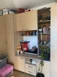 Mobilier din lemn masiv  , sobă de teracotă , canapele ,trotinetă