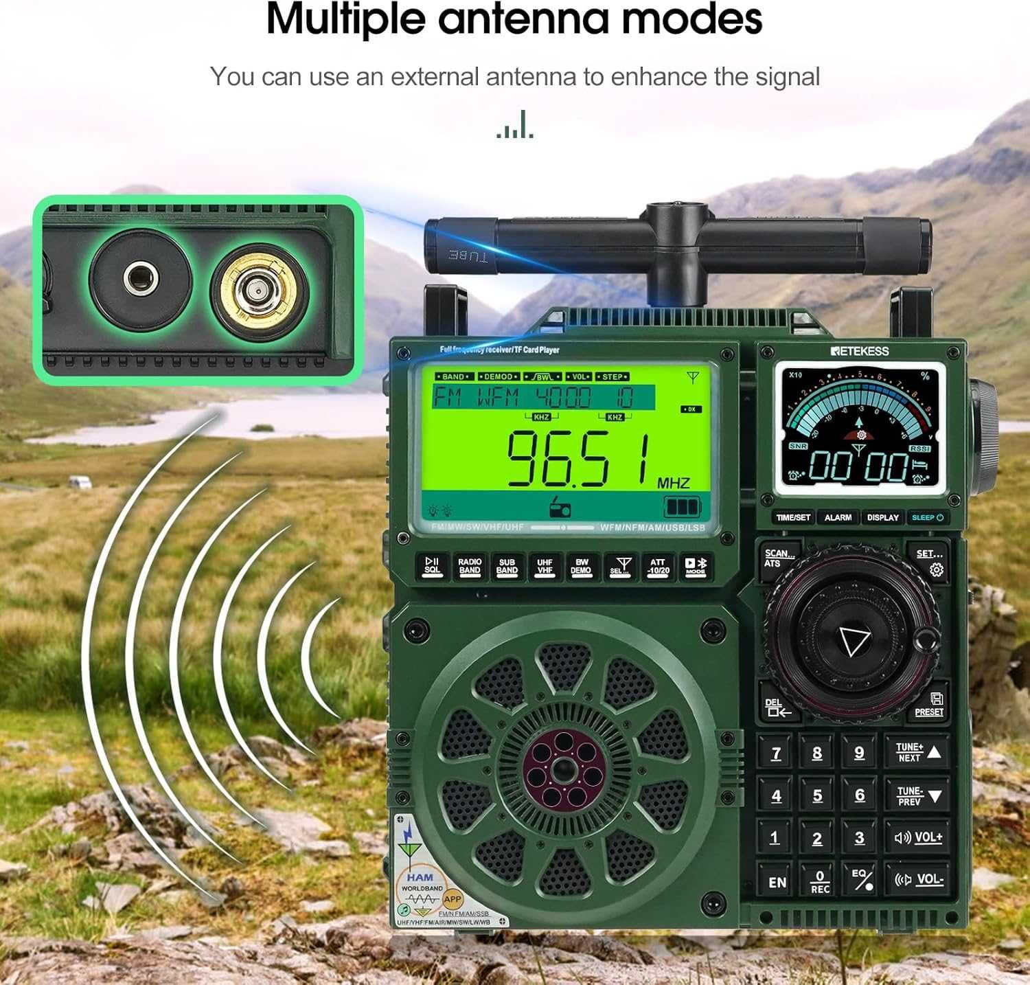 Retekess TR113 Radio Full Band,Air SSB, Digital Radio