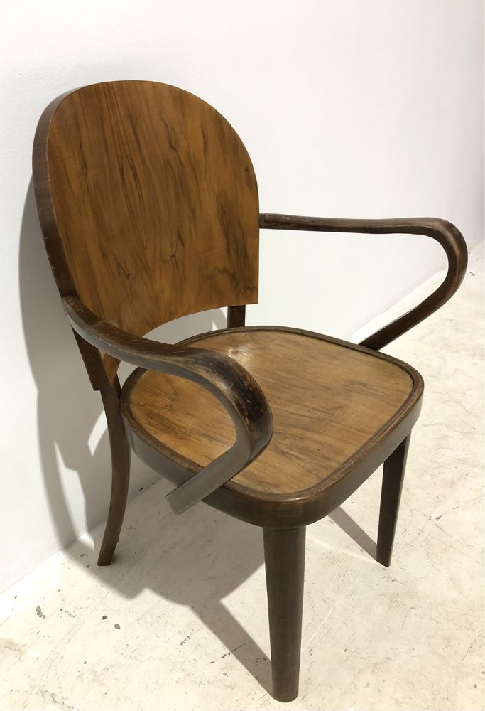 Scaun Vintage din Lemn Masiv; Jilț Fotoliu stil Thonet Vienna Pâncota