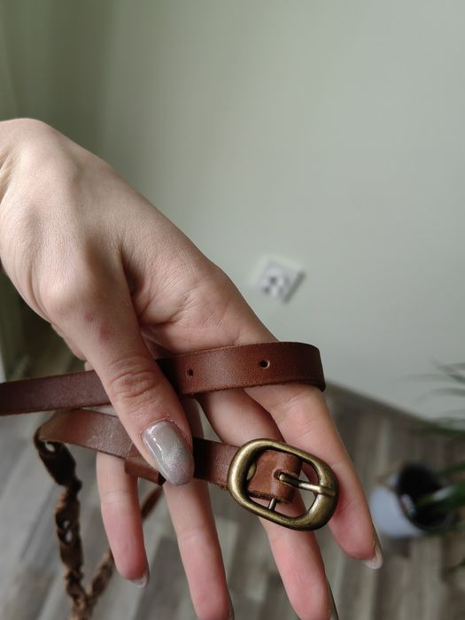 Кафяв колан от естествена кожа