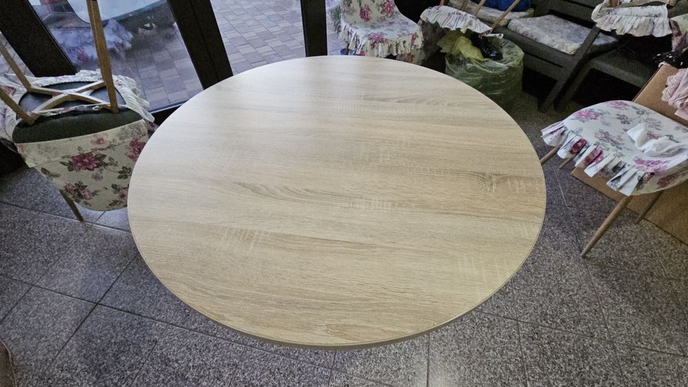 set mobila masa rotunda cu 6 scaune bucatarie