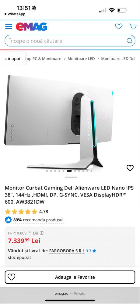 Monitor Dell Alienware