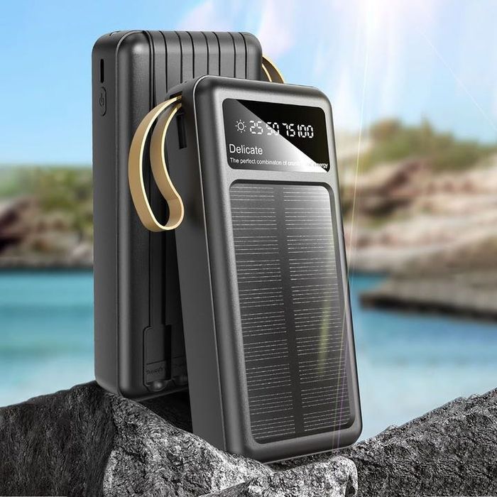 Соларно зарядно, соларна батерия KLGO ,20000mAh за телефон с LED фенер
