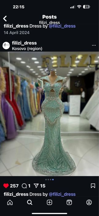 Уникална рокля с камъни